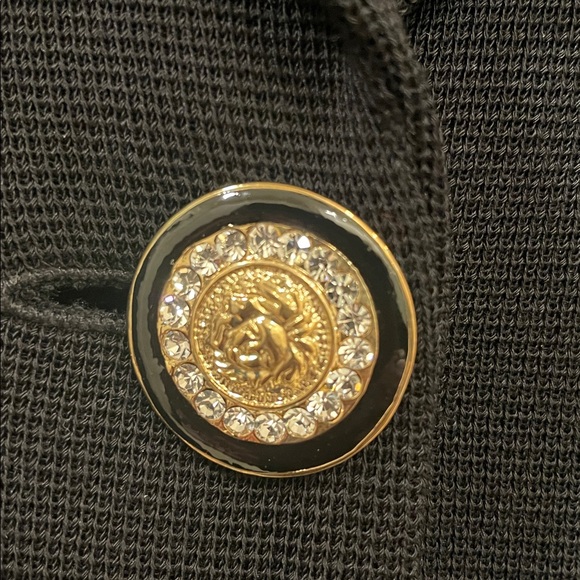 Misook Black Long Gold Crystal Button Detail Blazer - Picture 3 of 9